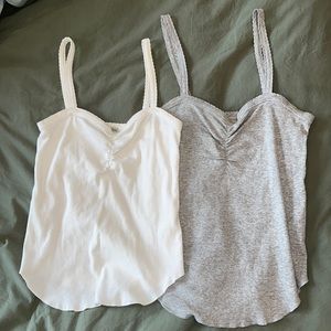 BUNDLE: grey and white urban outfitters spaghetti strap tank tops